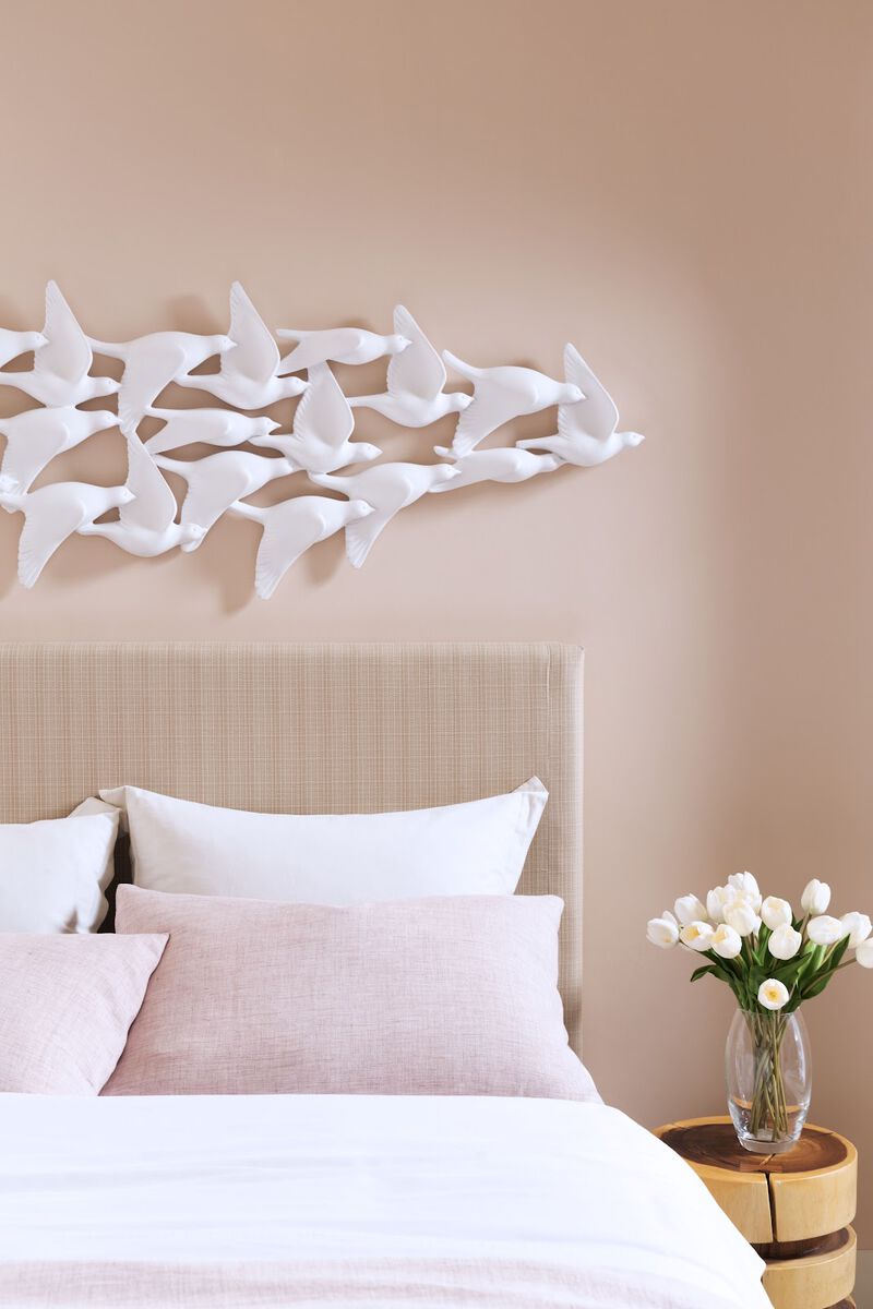 Flock of Birds Wall Art in Matte White