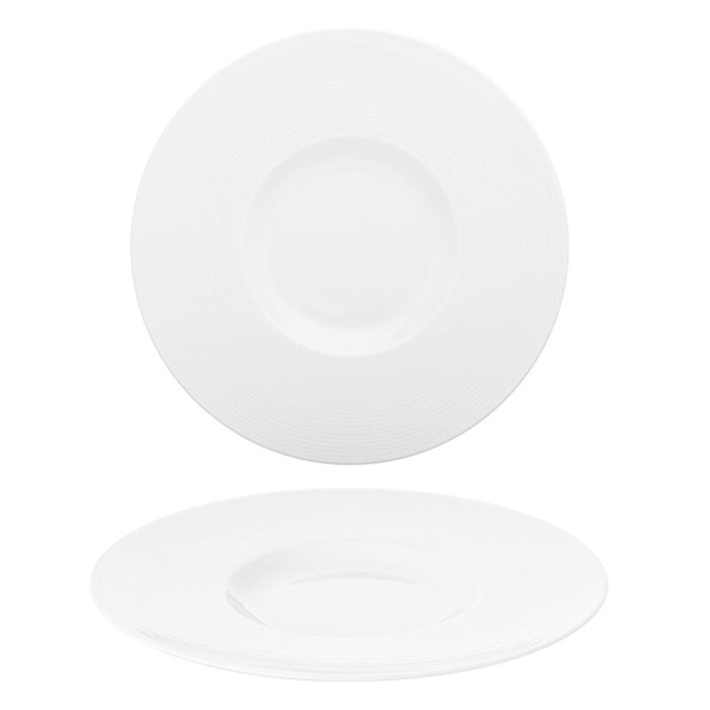Madrid dia.12.25" Round White Porcelain Plate (Set of 2) image number 1