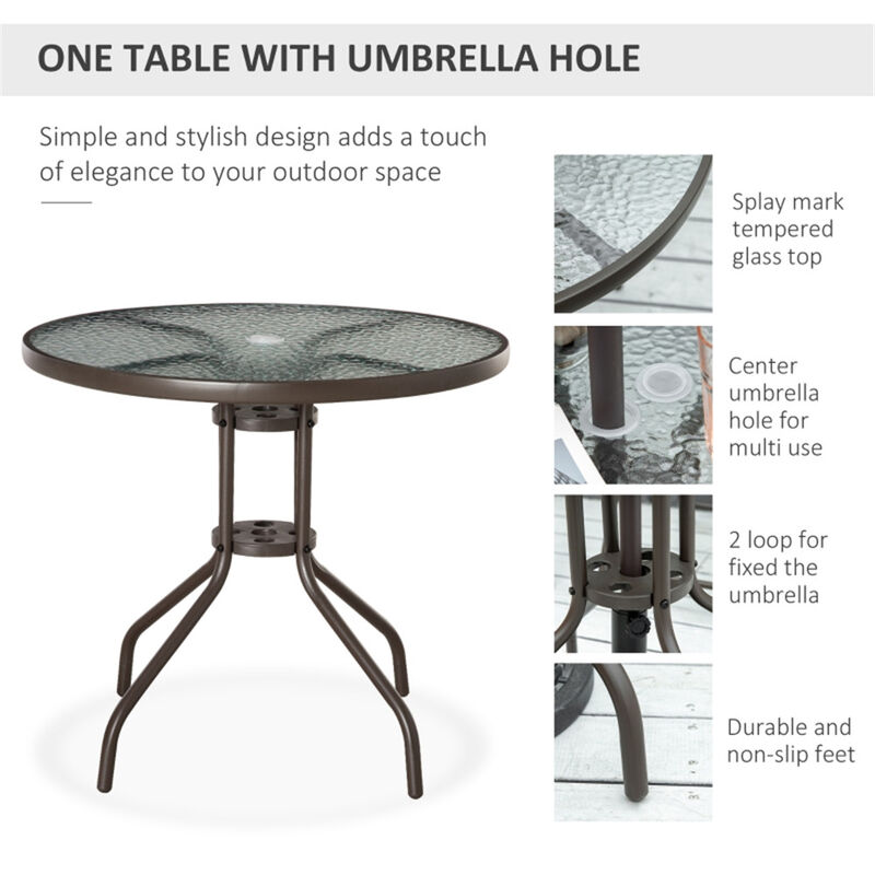 Outdoor Dining Table and Chair Set with Umbrella for Patio and Backyard