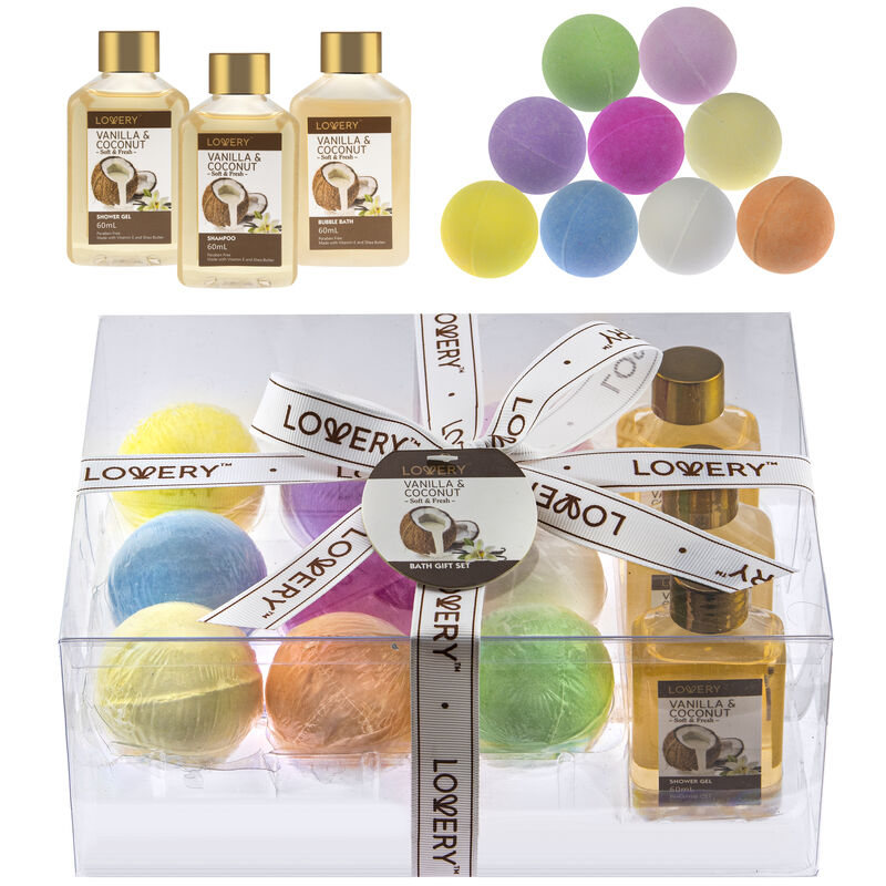 Lovery Bath Boms Gift Set for Women - 9 oversized scented bath bombs plus image number 0