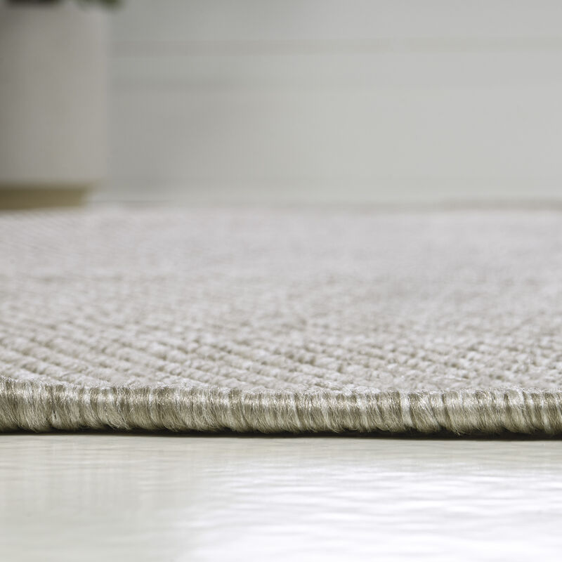 Miles Modern Minimalist Radius Corner Solid Indoor/Outdoor Shaped Area Rug