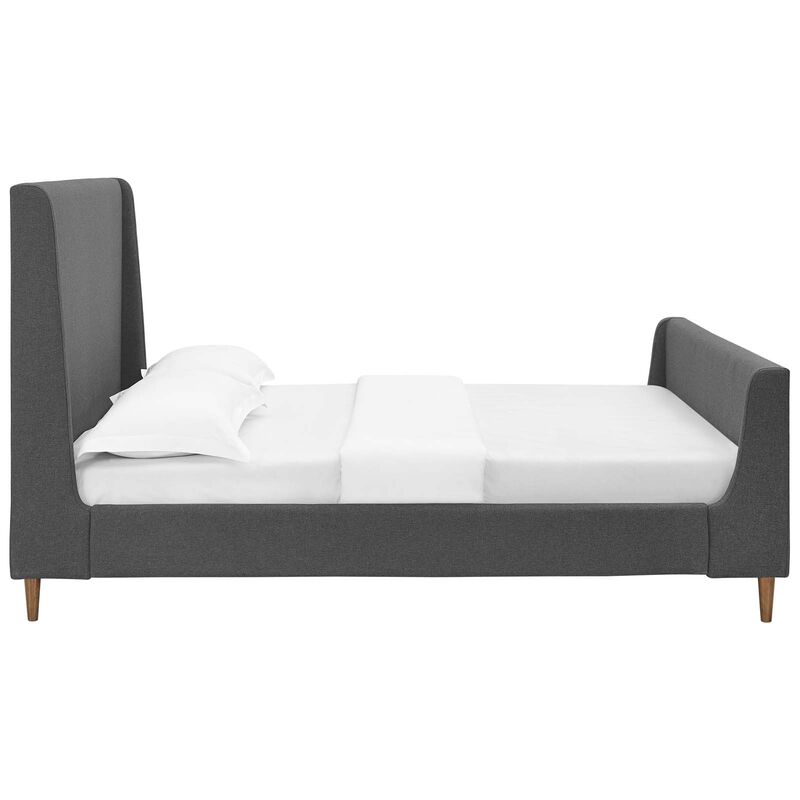 Modway - Aubree Queen Upholstered Fabric Sleigh Platform Bed image number 3