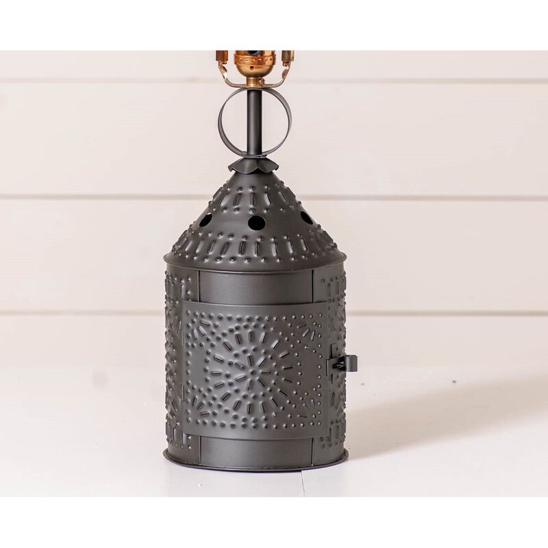 Irvins Country Tinware Paul Revere Lamp Base In Smokey Black image number 2