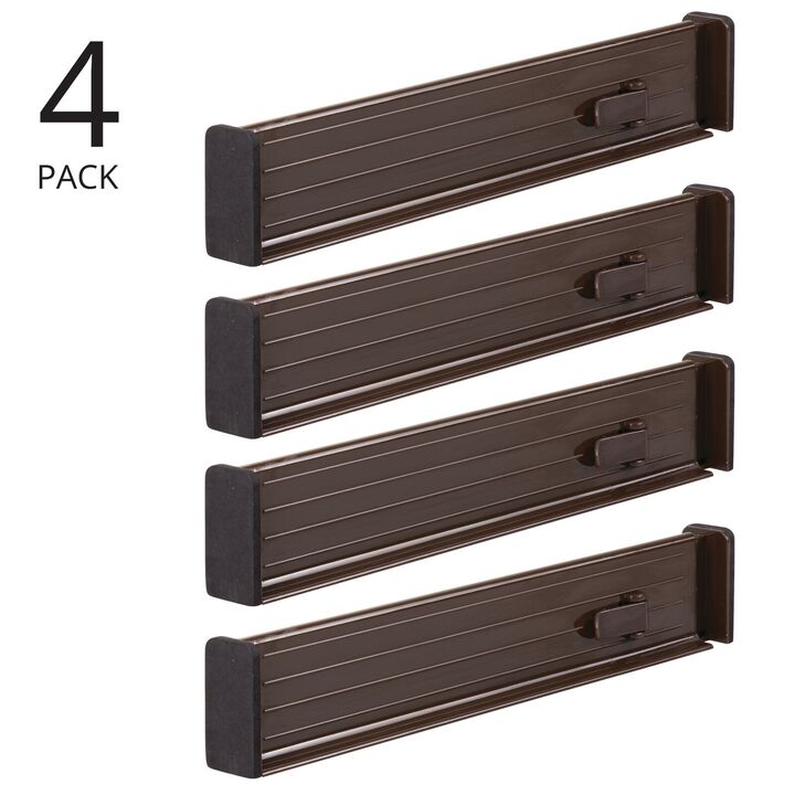 mDesign Expandable Adjustable Drawer Divider with Foam Ends, 4 Pack