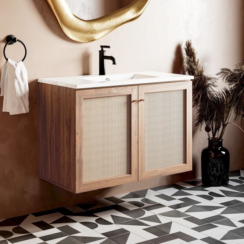 Classe 36 in. Wall Hung Bathroom Vanity with Ceramic Sink Top image number 5