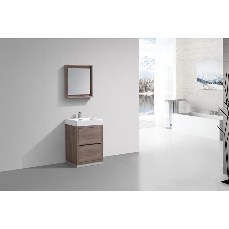 Kubebath Bliss 24 Butternut Free Standing Modern Bathroom Vanity