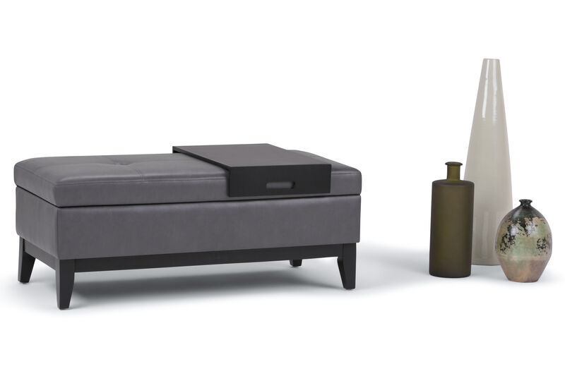 Simpli Home Oregon Storage Ottoman Bench with Tray image number 3