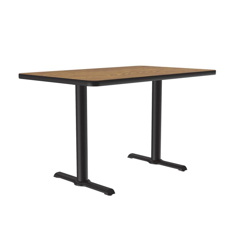 Correll Table Height Deluxe High-Pressure Café and Breakroom Table 30x48 RECTANGULAR MEDIUM OAK, BLACK