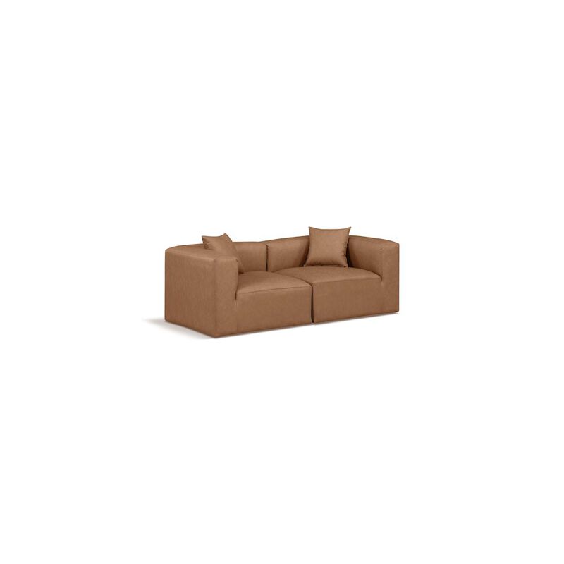 Meridian Furniture Cube Brown Vegan Leather Modular Sofa