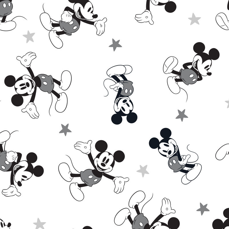 Lambs & Ivy Magical Mickey Mouse Cotton Fitted Crib Sheet - White, Disney