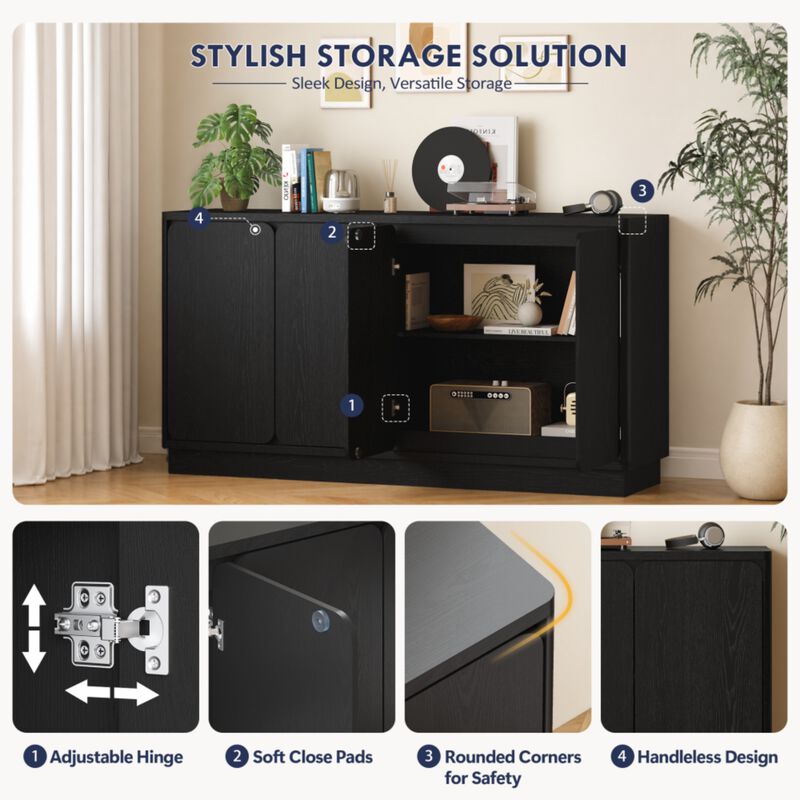 Boxpex 4-Door Sideboard Buffet Cabinet image number 3