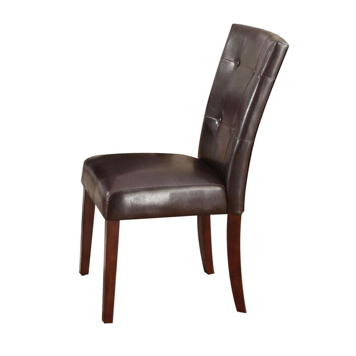 Acme Furniture Britney Side Chair (Set-2), Espresso PU & Walnut
