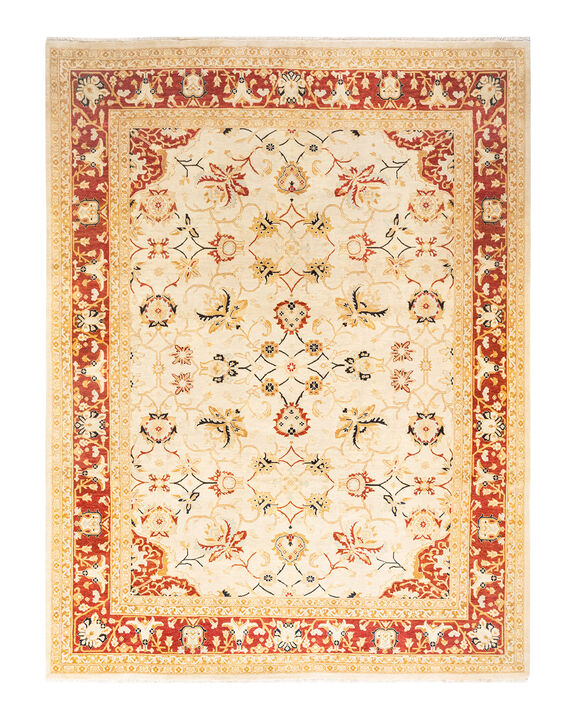 Eclectic, One-of-a-Kind Hand-Knotted Area Rug  - Ivory, 8' 0" x 10' 5"
