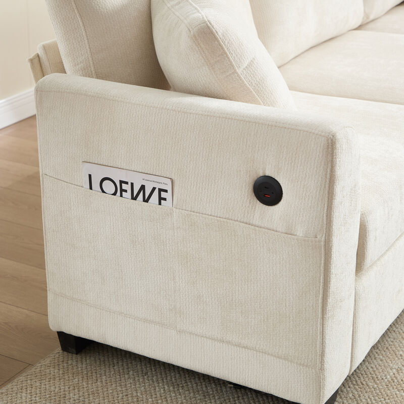 Bomzik Modern Storage Sectional Sofa with Dual USB image number 4