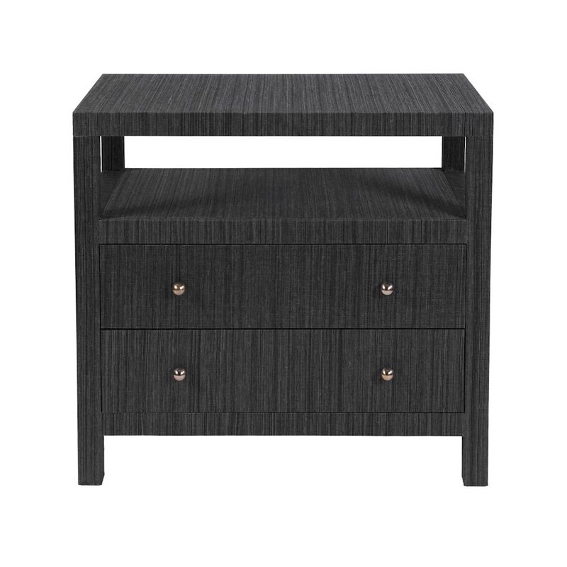 Butler Specialty Nora 28 in. W Raffia 2 Drawer Nightstand with Top Open Shelf, Blue image number 4