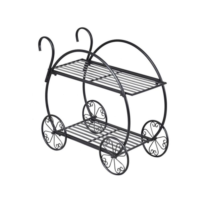 Hivvago Heavy Duty Metal Flower Cart Plant Stand