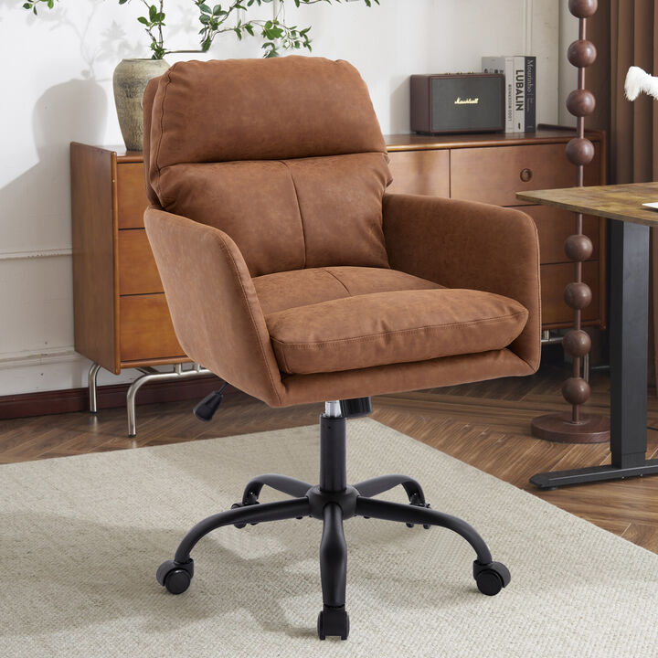 GOODSILO Adjustable Height Ergonomic PU Leather Office Chair with High-Density Foam Support for Comfortable Seating Solutions