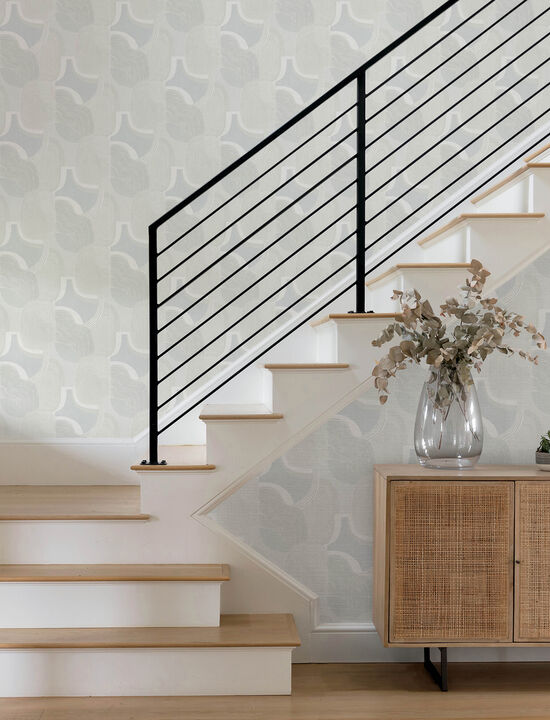 Hollace Sky Blue Geometric Wallpaper (Set of 2)