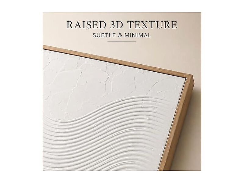 3D Minimalist Textured Wall Art Set 2 Neutral 16 20 Inch Sculptural Canvas Room image number 3