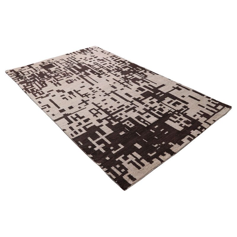 HAND KNOTTED WOOL Contemporary AREA RUGS  - Rectangle Shape, Contemporary Modern, Medium Pile Handmade Area Rugs for Living Room, Bed Room (N01115) image number 2