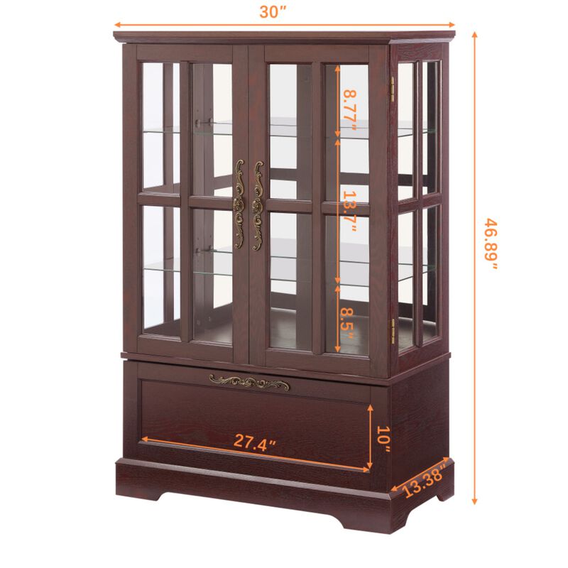 Bopfud LED Lighted Curio Display Cabinet image number 9