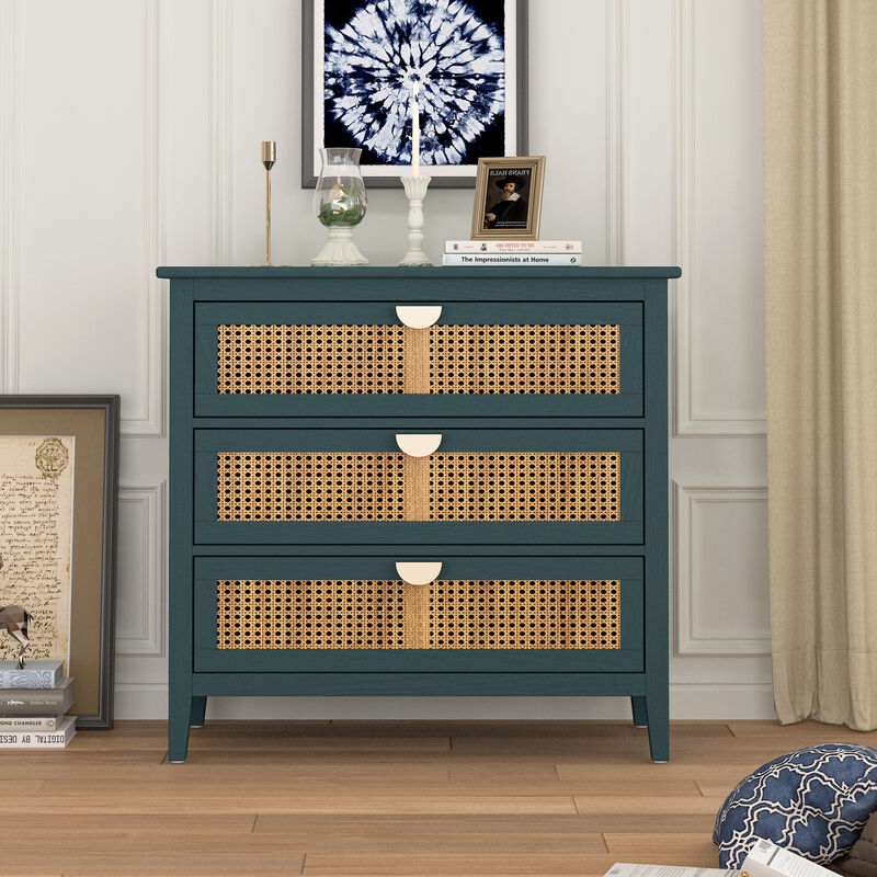 Streamdale Natural Rattan 3-Drawer Cabinet