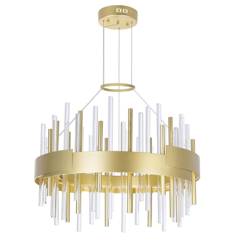 CWI Lighting Millipede 20 in LED Satin Gold Chandelier