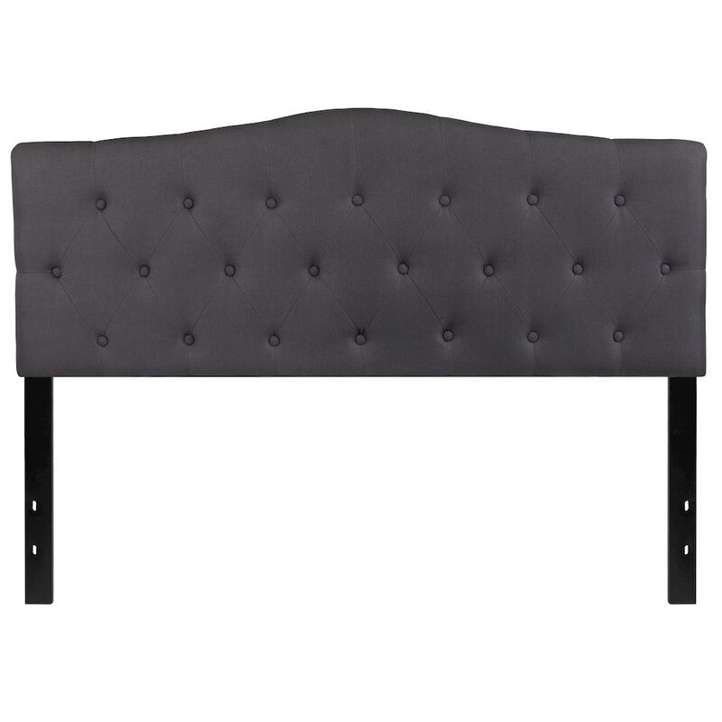 Flash Furniture Tufted Upholstered Queen Size Headboard in Dark Gray Fabric image number 4