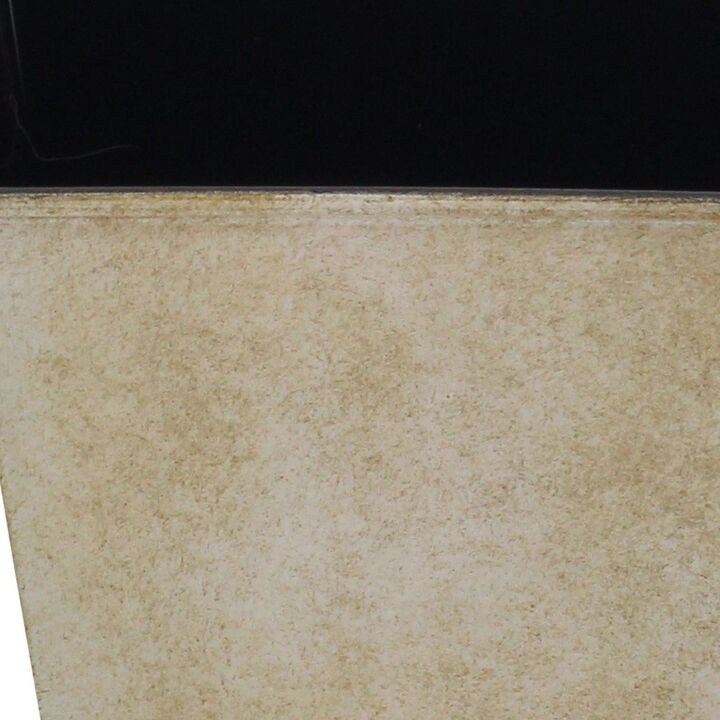 HomeRoots 5" Cream Recycled Plastic Indoor Outdoor Square Pot Planter