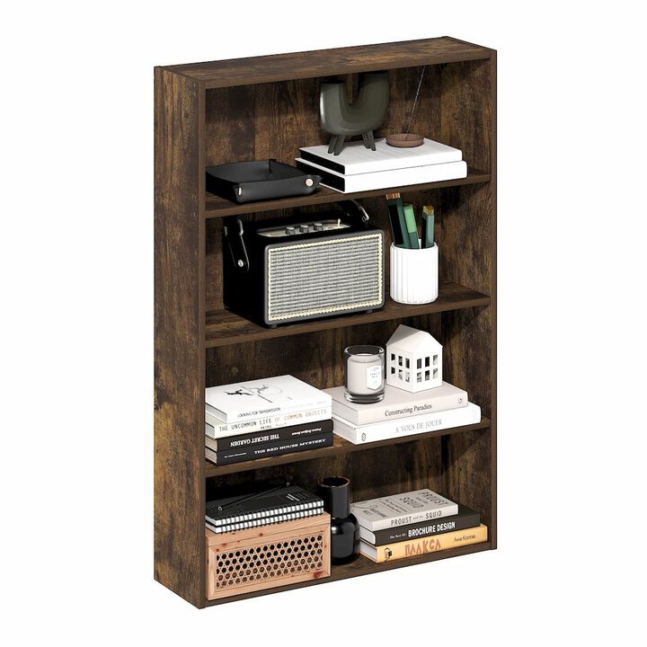 Basic 4-Tier Open Shelf Bookcase, Bookshelf, Storage Organizer, 6 x 24 x 35