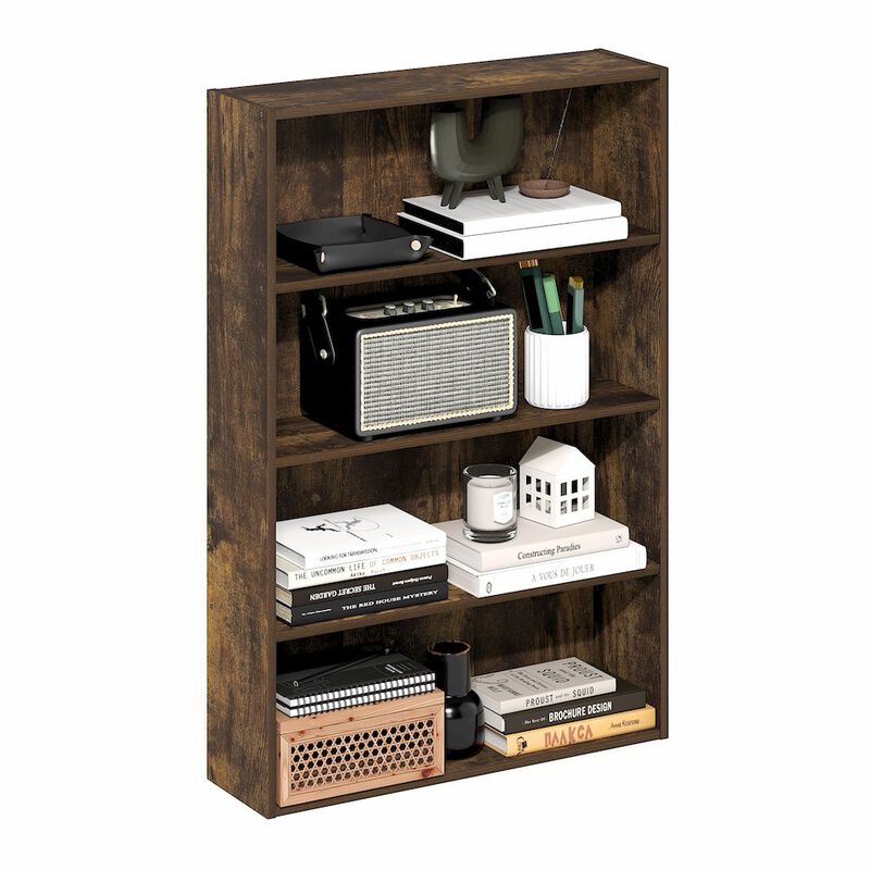 Basic 4-Tier Open Shelf Bookcase, Bookshelf, Storage Organizer, 6 x 24 x 35