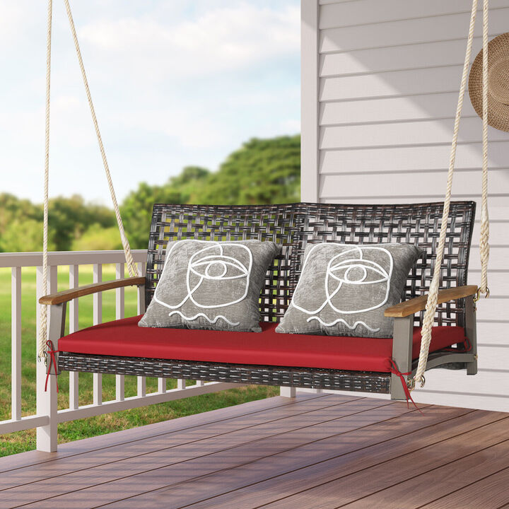 2-Person Rattan Hanging Porch Swing Chair