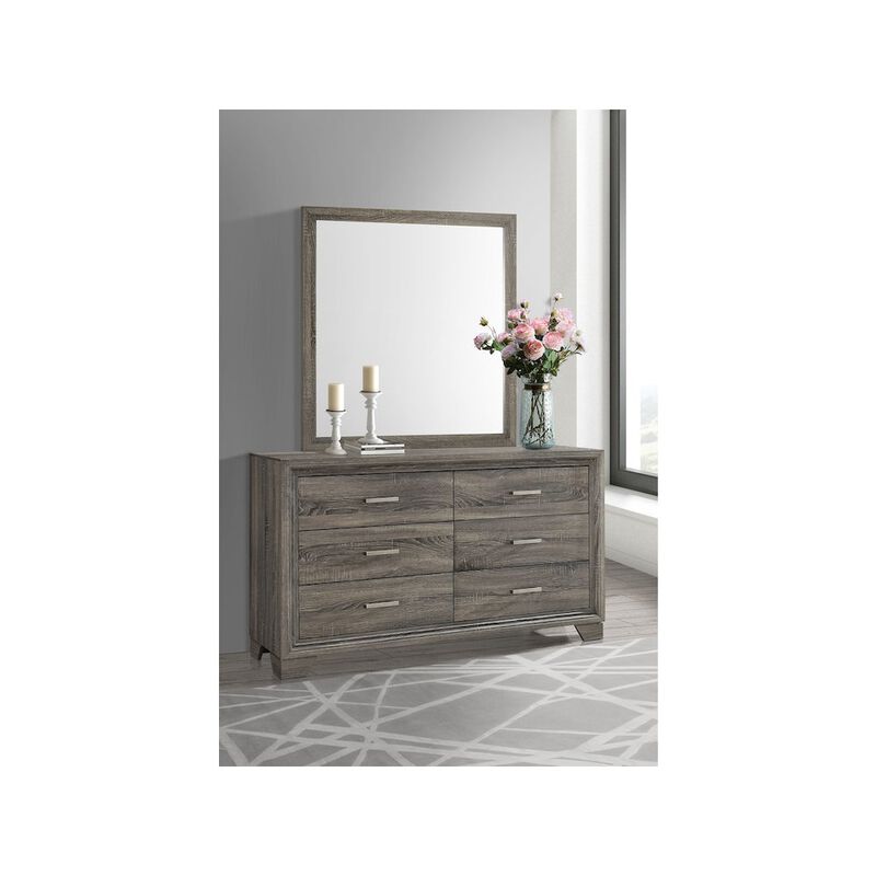 Coaster Co. of America Wright 6-drawer Dresser and Mirror Brown Oak image number 4