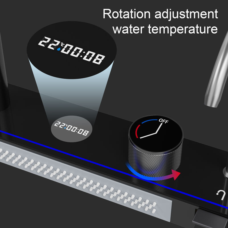 FUFU&GAGA PVD 304 Stainless Steel Kitchen Sink with Cutting Board, Drain Rack, and Smart Faucet,(33.1" W x 22" D x 24.6" H),Black
