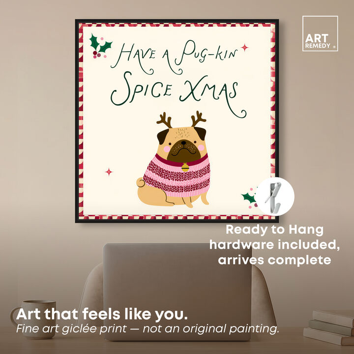 Spicy Pugmas Animals Canvas Print by Art Remedy