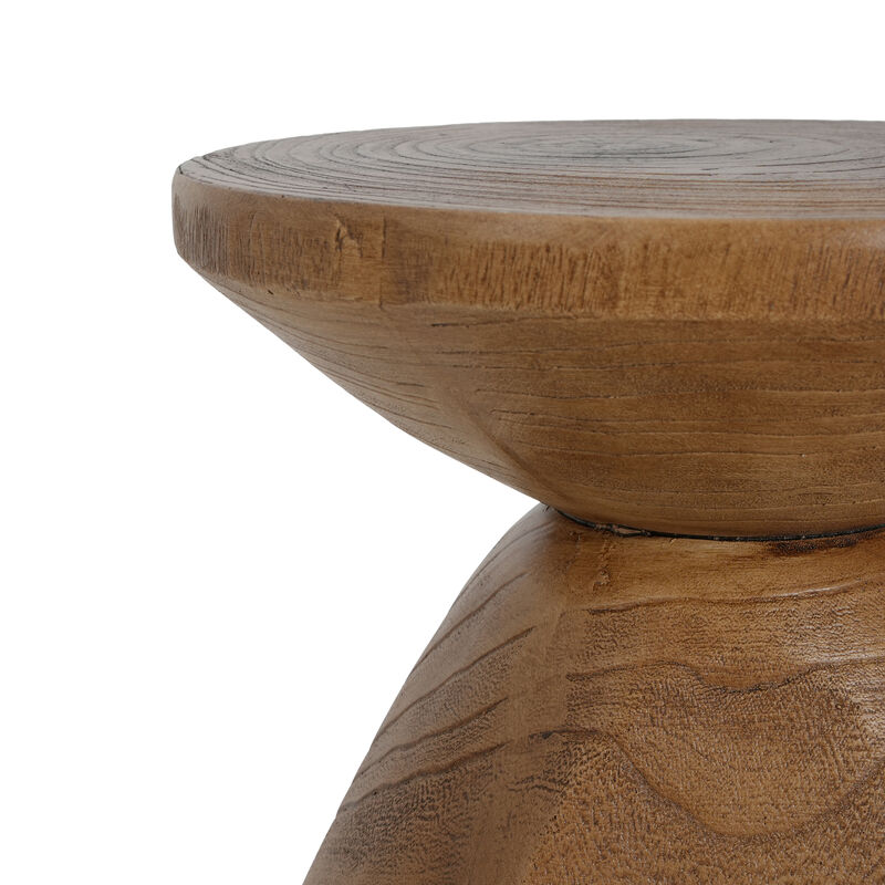 Christopher Knight Home Fraley Patio Rustic Lightweight Concrete Wood Side Table image number 7