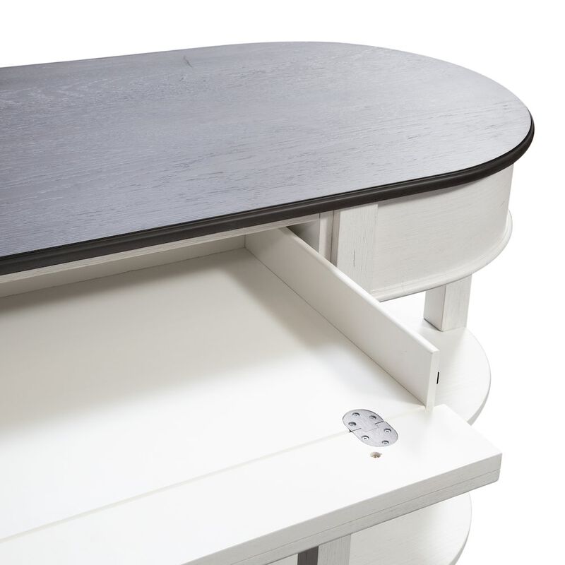 L Shaped Desk Set In White With Charcoal Top For Modern Office Spaces image number 5