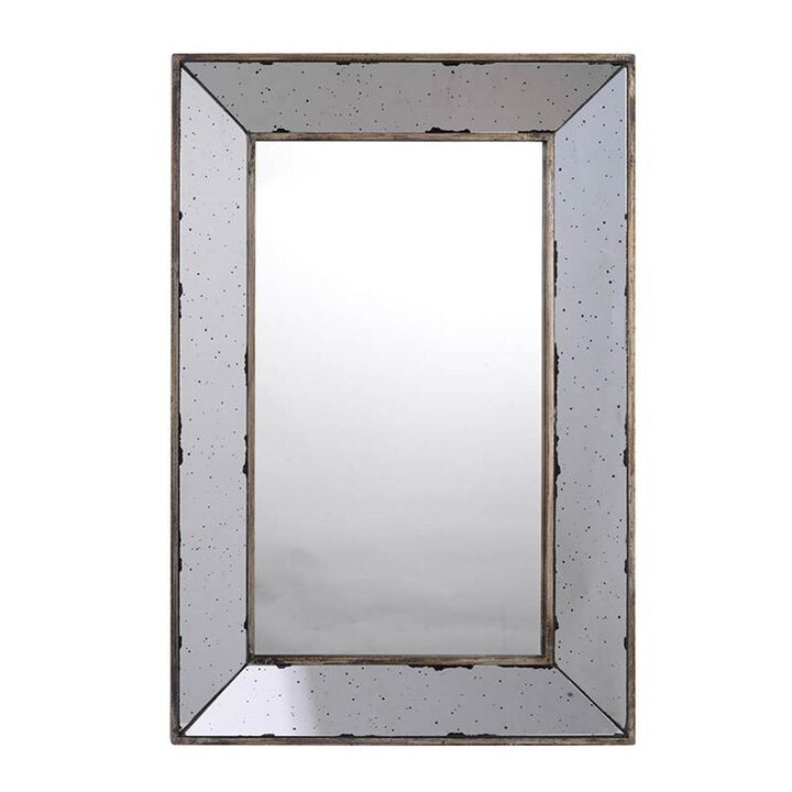 HomeRoots 20" Silver Framed Antiqued Accent Mirror