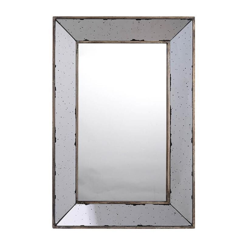 HomeRoots 20" Silver Framed Antiqued Accent Mirror image number 0