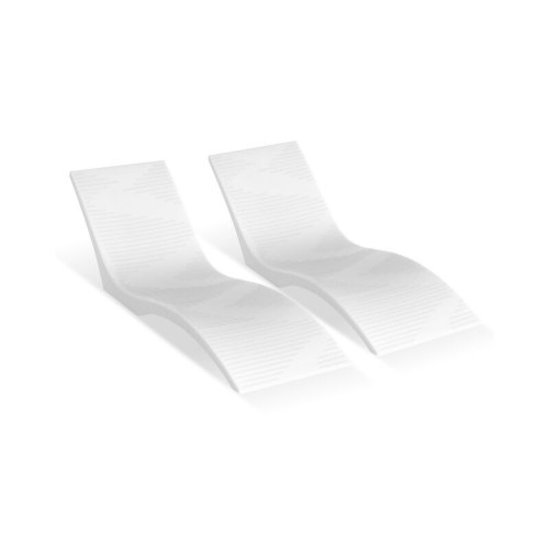 2-Piece In-Pool Lounge Chair Set for Shallow Water, Floating Pool Chaise Loungers-White image number 0