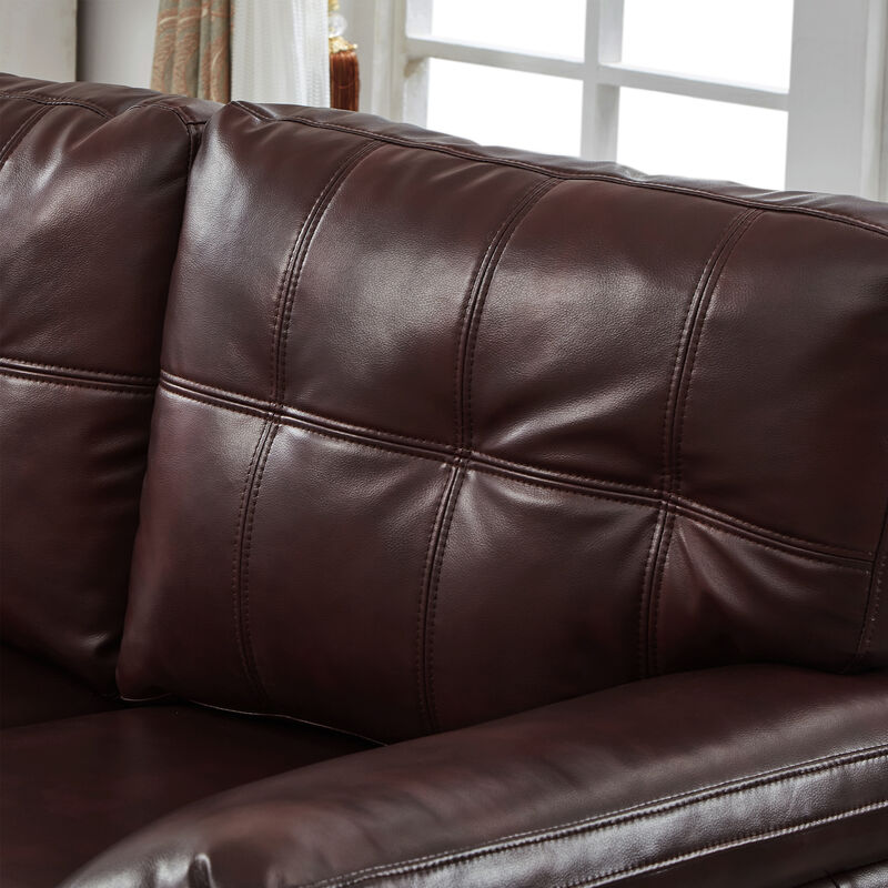 Buldef Breathable Faux-Leather Sofa image number 6