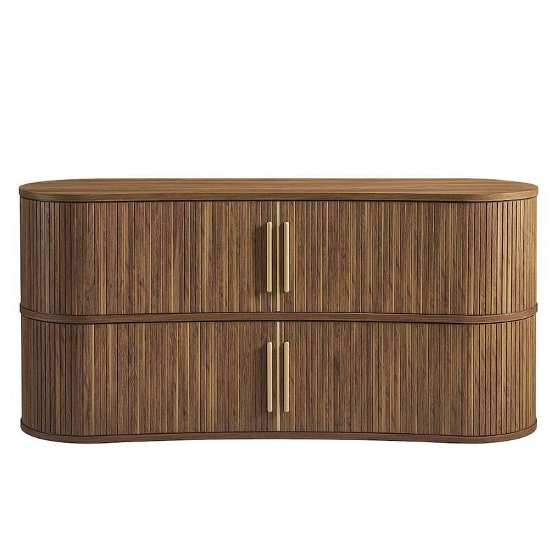 Radcliffe 63" Curved Fluted Sideboard Buffet Cabinet image number 4
