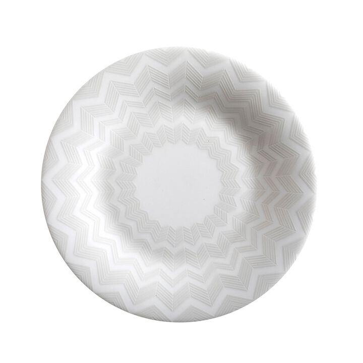 Bread & Butter Plates ZIG ZAG WHITE Set of 2, diam. 6.1"