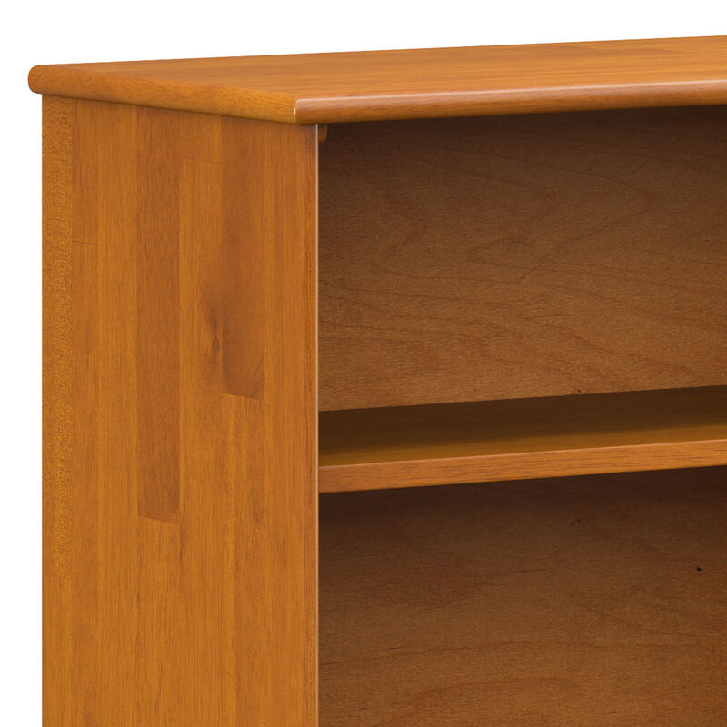 Draper SOLID HARDWOOD 30 inch x 64 inch Mid Century Modern Low Bookcase in Teak Brown