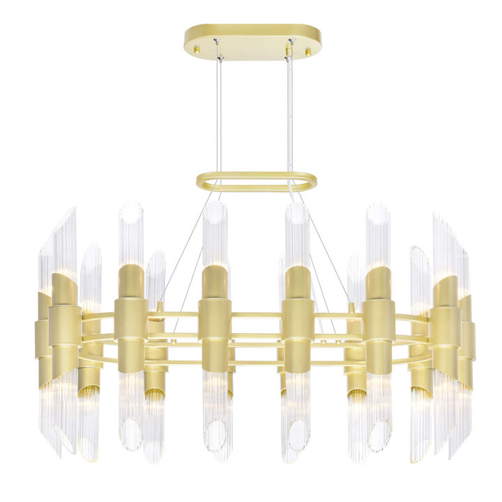 Croissant 28 Light Chandelier With Satin Gold Finish