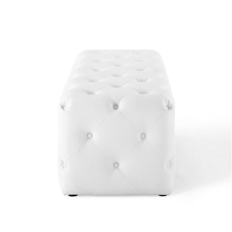 Modway EEI-3767-WHI Anthem 48" Tufted Button Entryway Faux Leather Bench, White image number 5