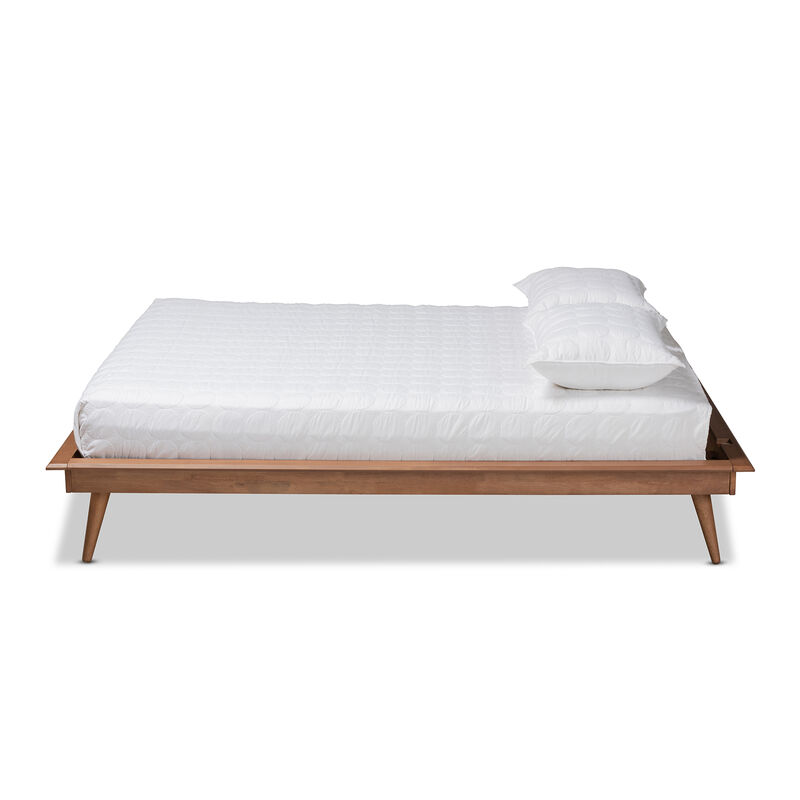 Baxton Studio Karine  Walnut Brown Finished Wood Full Size Platform Bed Frame