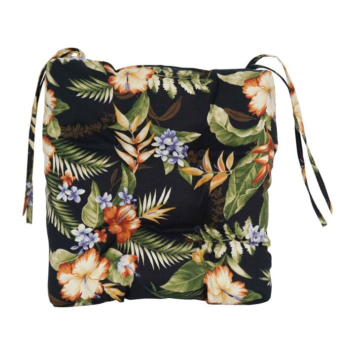 Blazing Needles 16-inch Spun Polyester Patterned Outdoor Square Tufted Chair Cushions (Set of 4) 916X16SQ-T-4CH-REO-12