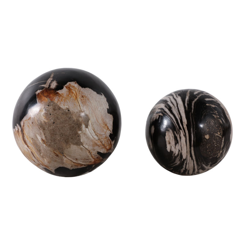 S/2 5/6" Petrified Wood Orbs image number 3