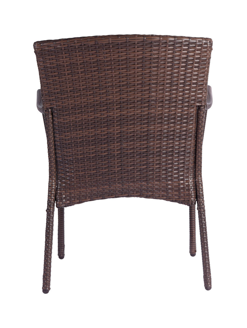 3 Pieces Outdoor Seating Group Furniture, PE Rattan Patio Furniture, Wicker Patio Chairs Set, Patio Bistro Sets, Outdoor Conversation Sets - Brown